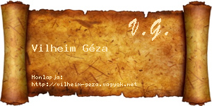 Vilheim Géza névjegykártya